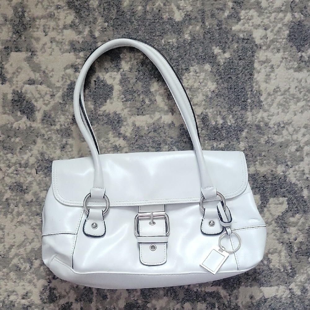 Giani Berniniv Elegant White Shoulder Leather Bag